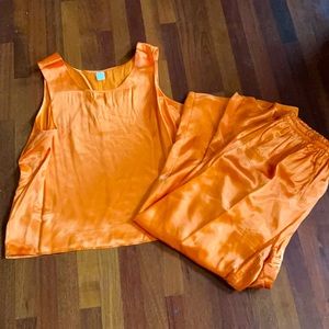 Orange Sateen Pajama set size 3xl